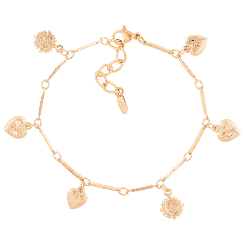 Браслет Xuping M&L Цвет 18K Цепочка с подвесками» длинна с доп. цепочкой 17.5-20.5см х 1мм фото №1