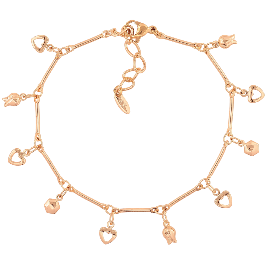 Браслет Xuping M&L Цвет 18K Цепочка с подвесками» длинна с доп. цепочкой 18-21см х 1мм фото №1