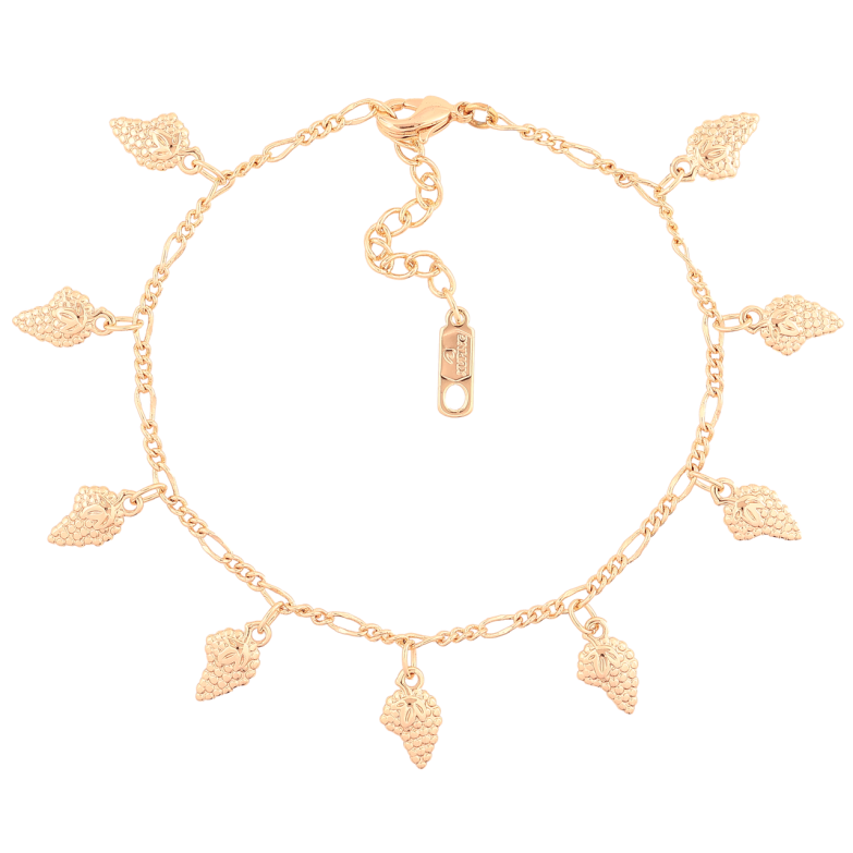 Браслет Xuping M&L Колір 18K «Ланцюжок з підвісками виноградне гроно» довжина з доп. ланцюжком 17-20.5см х 2мм фото №1