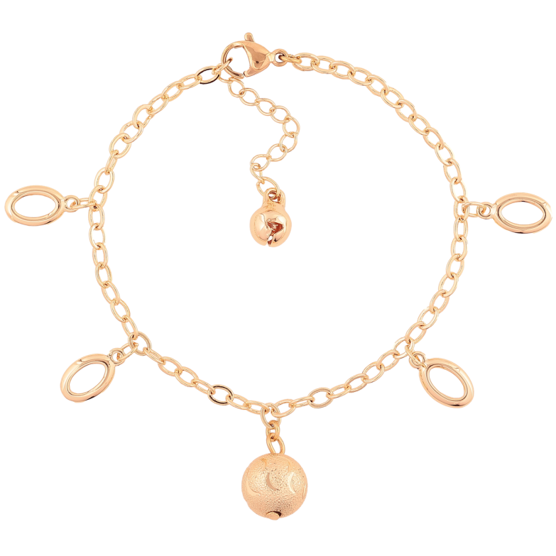 Браслет Xuping M&L Цвет 18K Цепочка с подвесками» длинна с доп. цепочкой 17-20см х 3мм фото №1