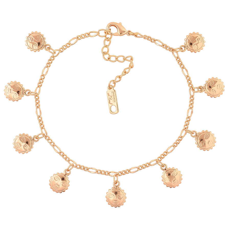 Браслет Xuping M&L Колір 18K «Ланцюжок з підвісками «Сонце» довжина з доп. ланцюжком 17-21см х 2мм фото №1