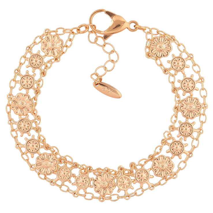 Браслет Xuping M&L Колір 18K «Декоративний візерунок» довжина з доп. ланцюжком 22.5-26см х 14мм фото №5