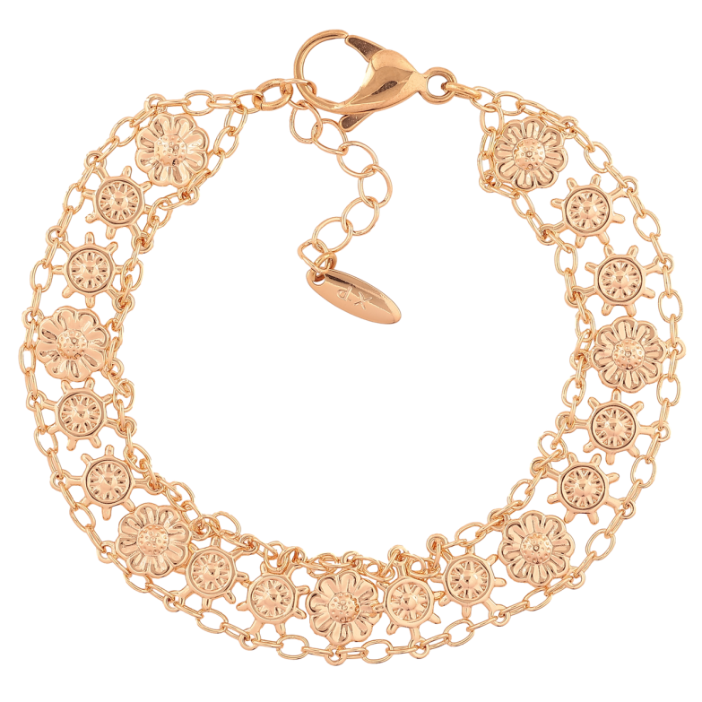 Браслет Xuping M&L Цвет 18K Декоративный узор» длинна с доп. цепочкой 22.5-26см х 14мм фото №1