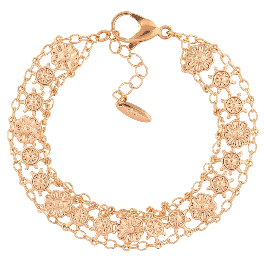 Браслет Xuping M&L Колір 18K «Декоративний візерунок» довжина з доп. ланцюжком 22.5-26см х 14мм фото №1