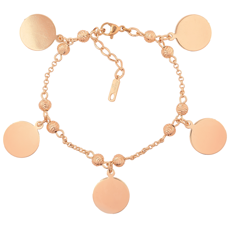 Браслет Xuping M&L Цвет 18K Цепочка с круглыми подвесками» длинна с доп. цепочкой 17-20см х 2мм фото №1