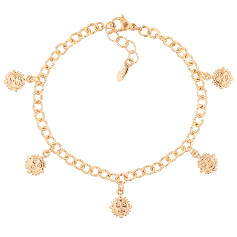 Браслет Xuping M&L Цвет 18K Цепочка с подвесками Солнце» длинна с доп. цепочкой 18.5-21см х 4мм фото №1