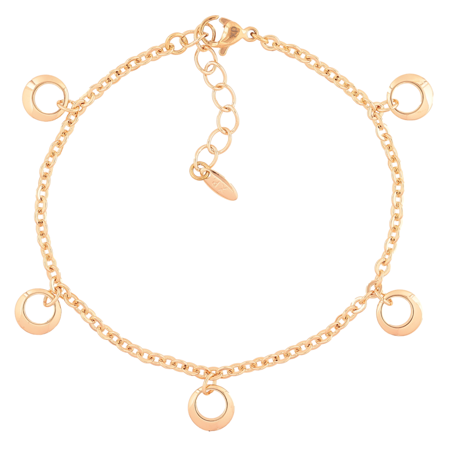 Браслет Xuping M&L Колір 18K «Ланцюжок з підвісками» довжина з доп. ланцюжком 18-21.5см х 3мм фото №1