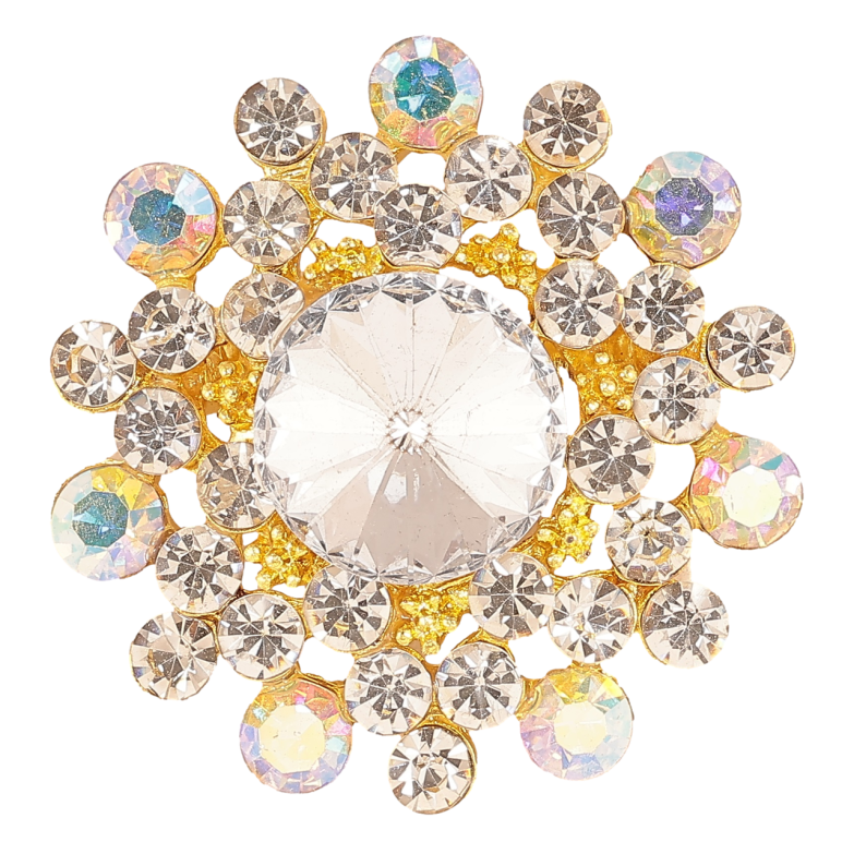 Брошь Цветок со стразами фото №1