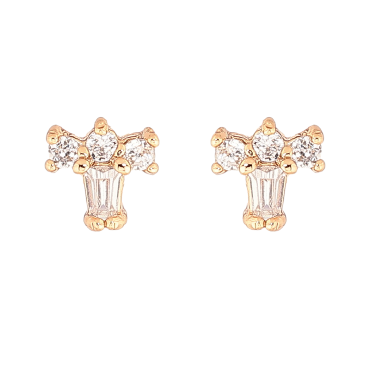 Сережки Xuping Позолота 18K пусети «Мініатюрний візерунок з кристалів» фото №24