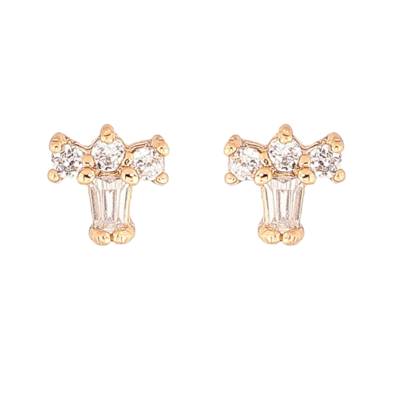 Сережки Xuping Позолота 18K пусети «Мініатюрний візерунок з кристалів» фото №9