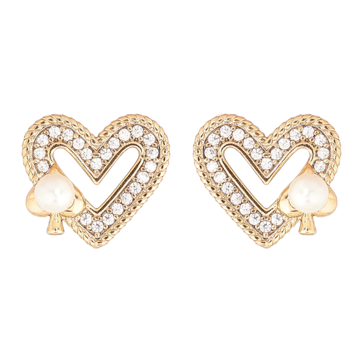 Сережки Xuping Позолота 18K пусети «Сердечка з піками» фото №10