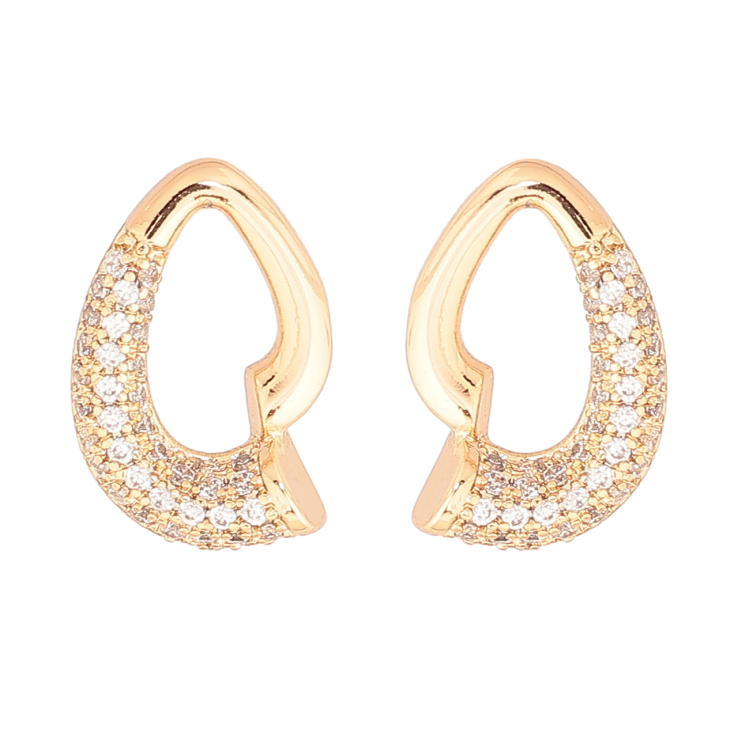 Серьги Xuping Позолота 18K пусеты Узор с инкрустацией кристаллами фото №20