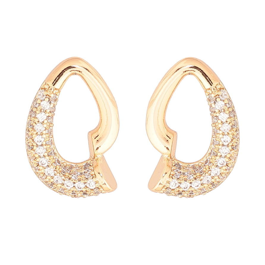 Серьги Xuping Позолота 18K пусеты Узор с инкрустацией кристаллами фото №1 Серьги Xuping Позолота 18K пусеты Узор с инкрустацией кристаллами фото №1