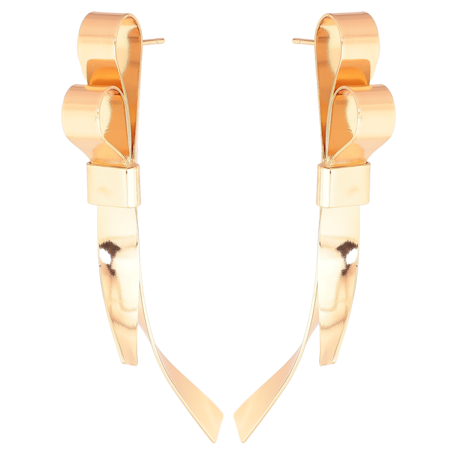 Серьги Xuping Позолота 18K пусеты Банты фото №1