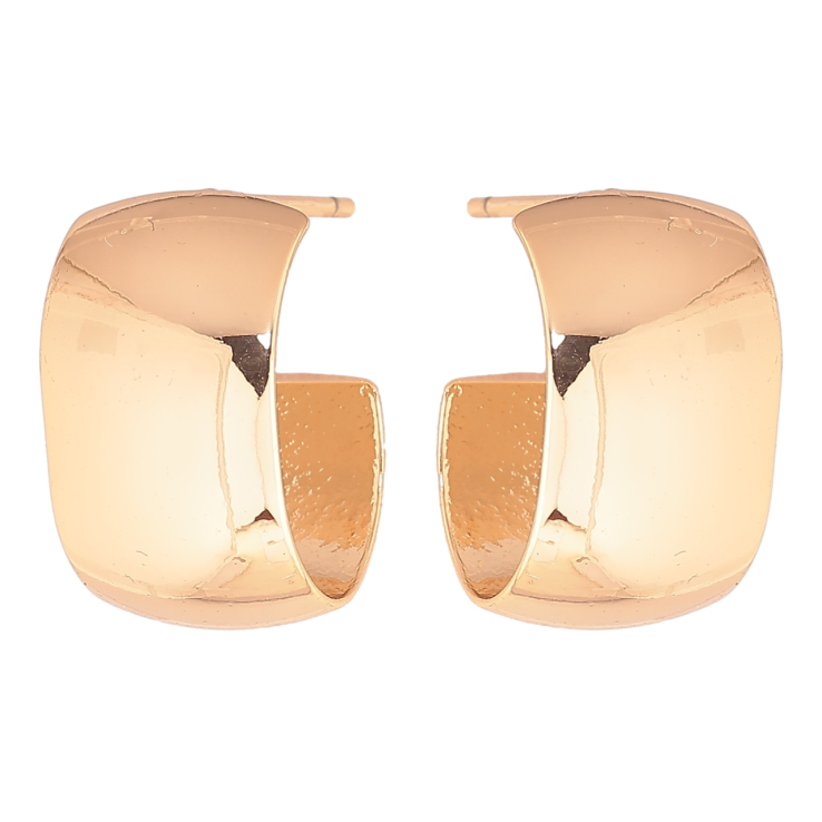 Серьги Xuping Позолота 18K пусеты Широкие дуги шир. 10мм фото №25