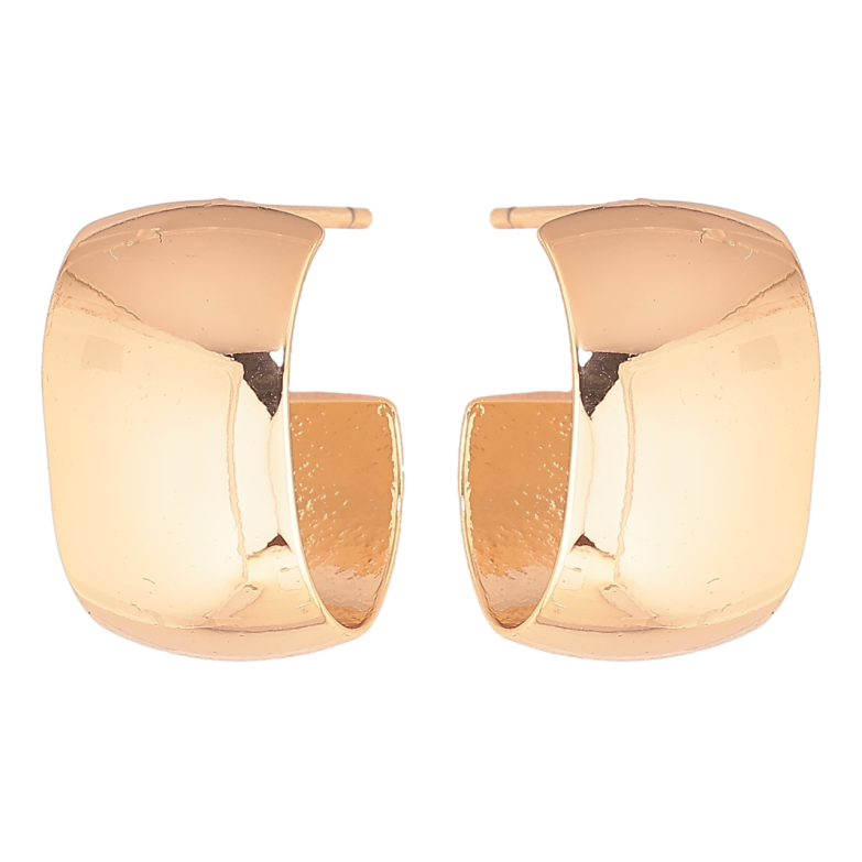 Сережки Xuping Позолота 18K пусети «Широкі дуги» шир. 10мм фото №1