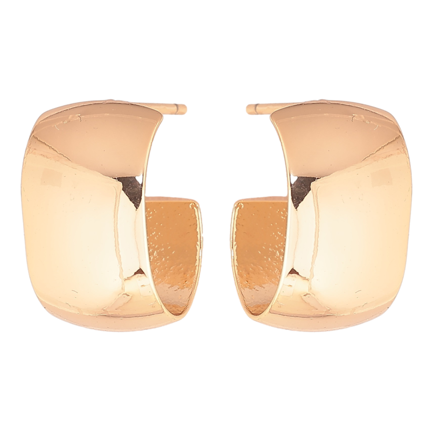 Серьги Xuping Позолота 18K пусеты Широкие дуги шир. 10мм фото №1