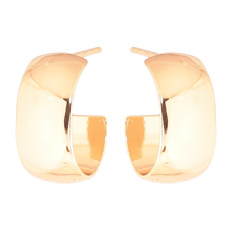 Сережки Xuping Позолота 18K пусети «Широкі дуги» шир. 8мм фото №1