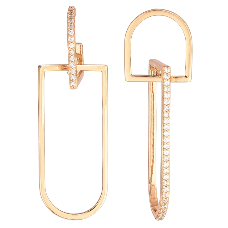 Серьги Xuping Позолота 18K пусеты Ассиметричные подвески фото №4