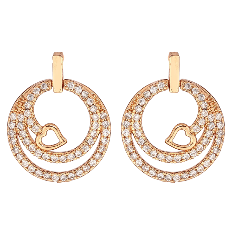 Сережки Xuping Позолота 18K пусети «Круглі підвіски з кристалами» фото №25