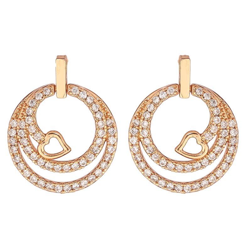 Сережки Xuping Позолота 18K пусети «Круглі підвіски з кристалами» фото №2