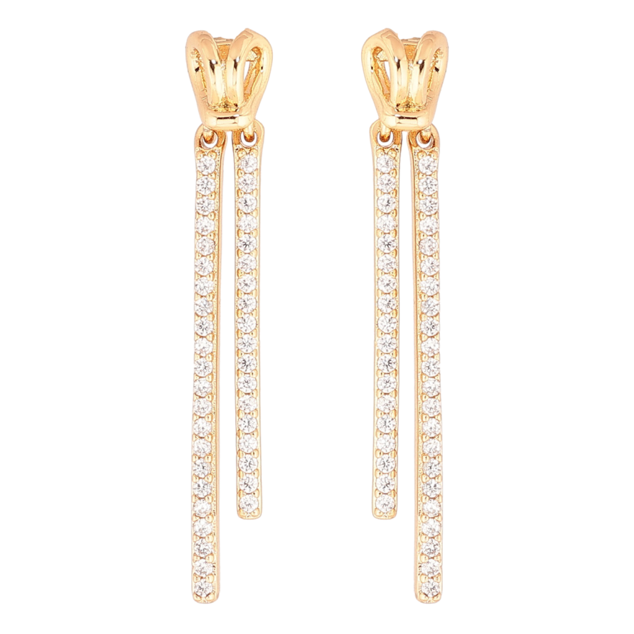 Серьги Xuping Позолота 18K пусеты Подвески с кристальными дорожками фото №1