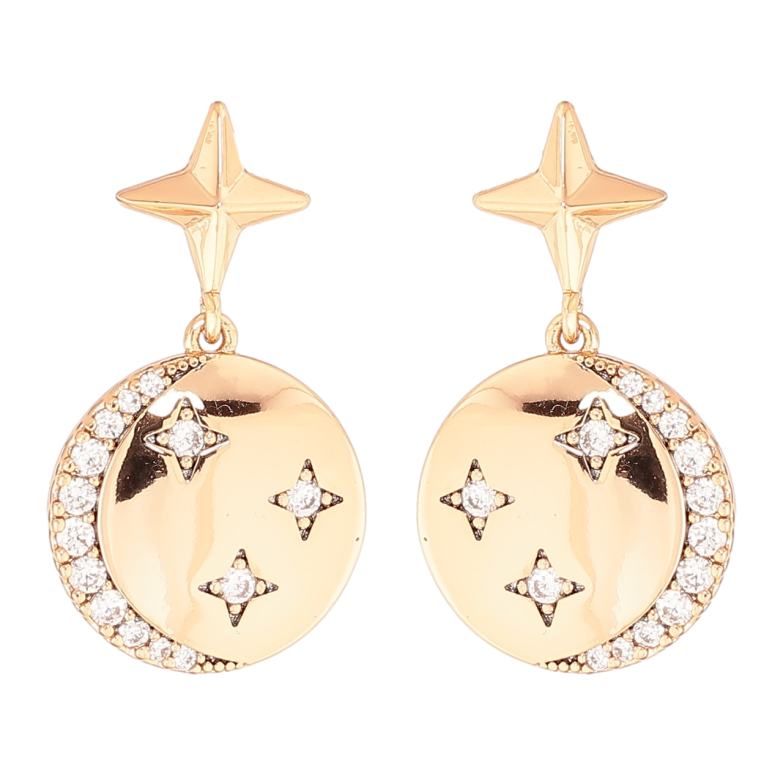 Серьги Xuping Позолота 18K пусеты Звездная ночь фото №8