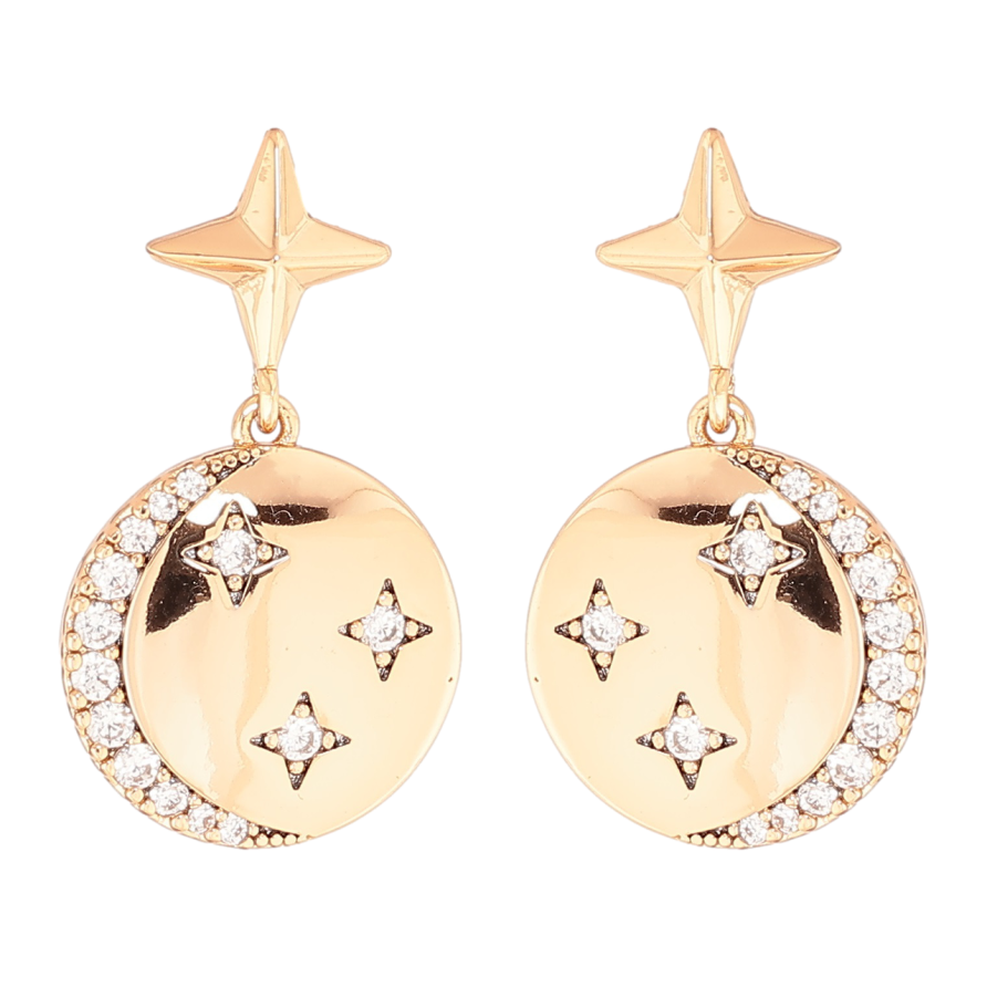 Серьги Xuping Позолота 18K пусеты Звездная ночь фото №1