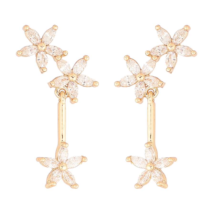 Серьги Xuping Позолота 18K пусеты Кристальные цветочки фото №1 Серьги Xuping Позолота 18K пусеты Кристальные цветочки фото №1