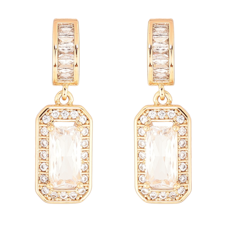 Сережки Xuping Позолота 18K пусети «Кристальні підвіски» фото №16