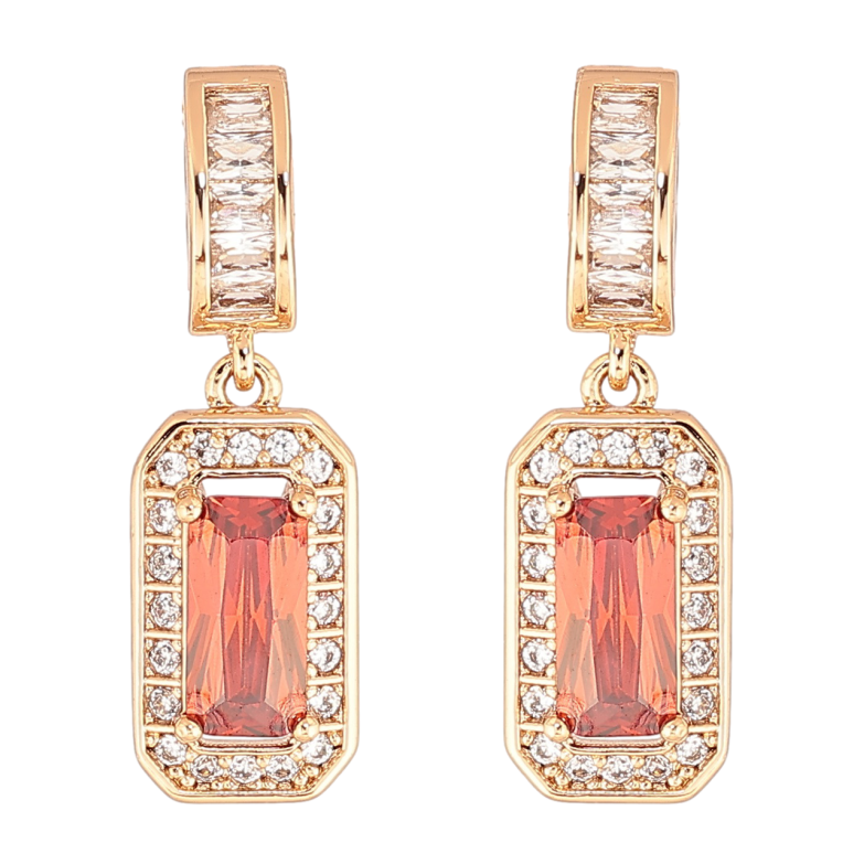 Серьги Xuping Позолота 18K пусеты Кристальные подвески с красным кристаллом фото №2