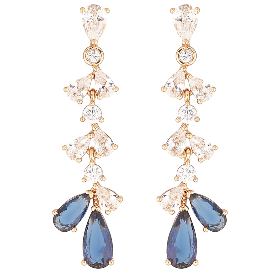 Сережки Xuping JEAN GOUJON Позолота 18K пусети «Кришталеві підвіски» фото №1