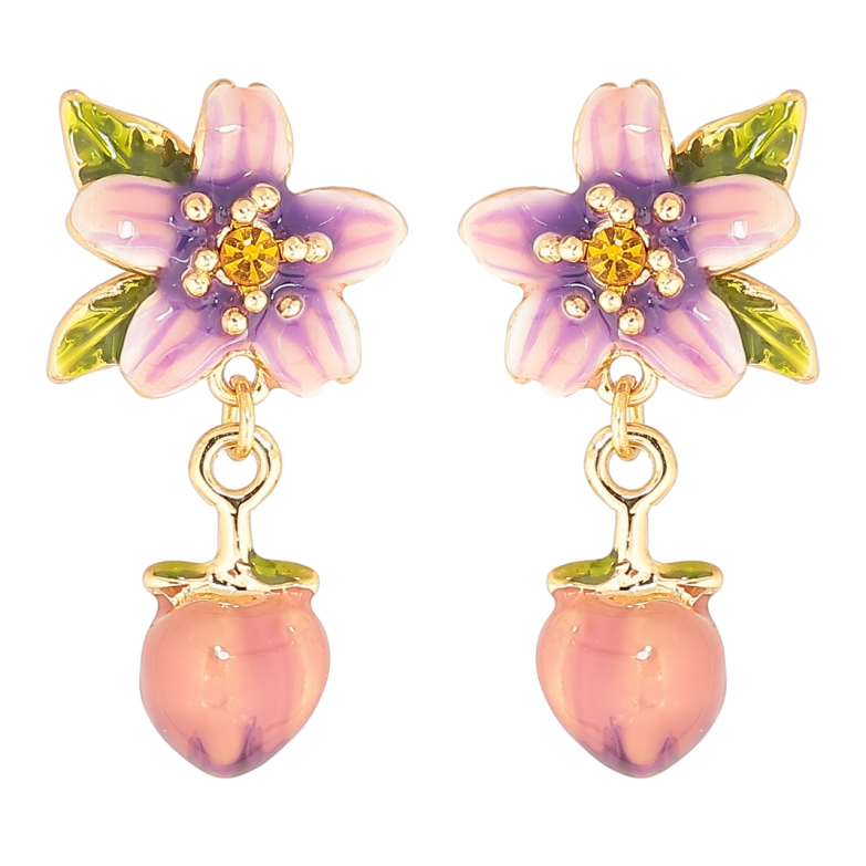 Сережки Xuping JEAN GOUJON Позолота 18K пусети «Квіткові підвіски з емаллю» фото №1