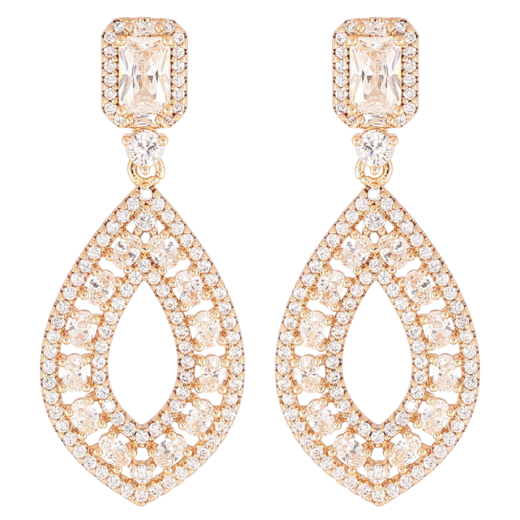 Сережки Xuping JEAN GOUJON Позолота 18K пусети «Розкішні підвіски з інкрустацією кристалами» фото №5