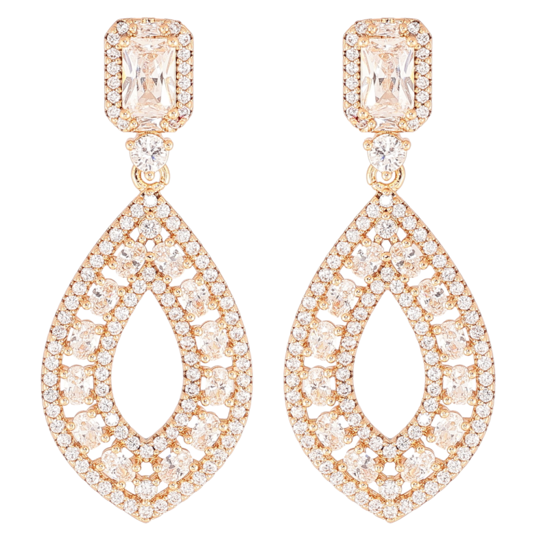 Сережки Xuping JEAN GOUJON Позолота 18K пусети «Розкішні підвіски з інкрустацією кристалами» фото №2