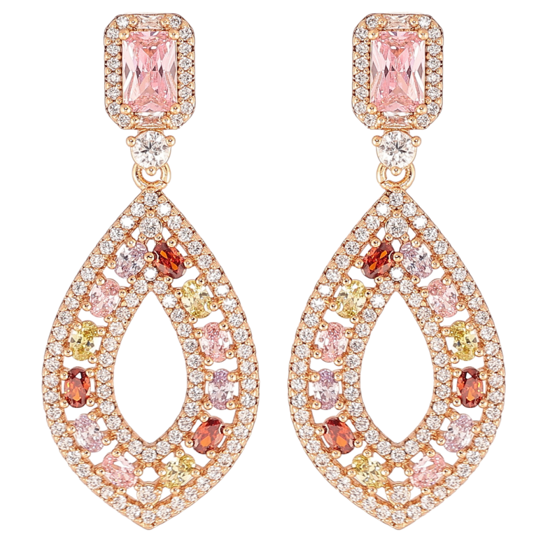 Серьги Xuping JEAN GOUJON Позолота 18K пусеты Роскошные подвески с инкрустацией разноцветными кристаллами фото №1