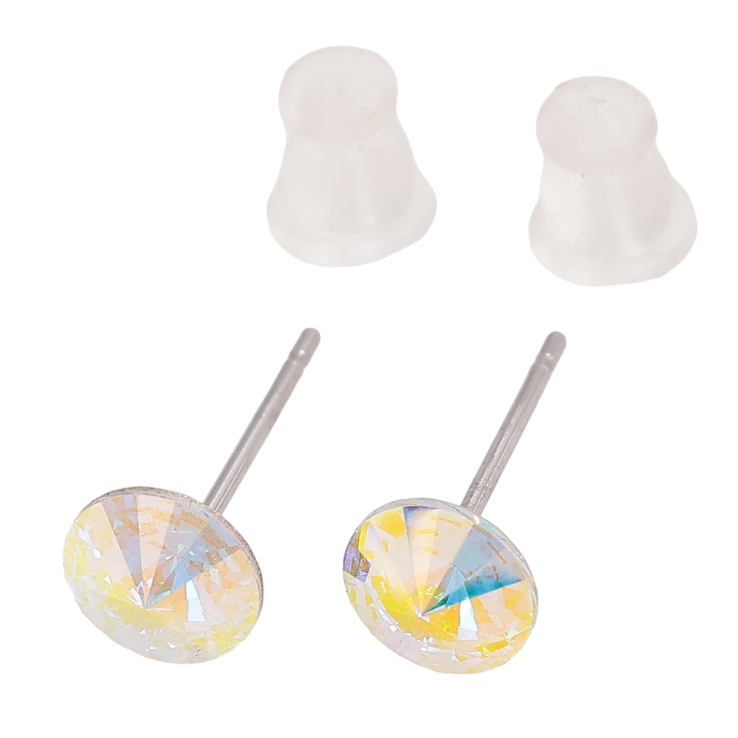 Сережки Xuping колір Родій з кристалами Swarovski пусети Кристали АВ» ø 6мм фото №18