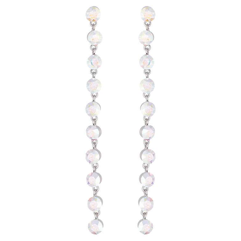 Серьги Xuping цвет Родий с кристаллами Swarovski пусеты Кристалльные подвески АВ фото №1