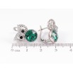 Сережки Xuping колір Родій з кристалами Swarovski англійський замок «Сови з кристалами Emerald» фото №2