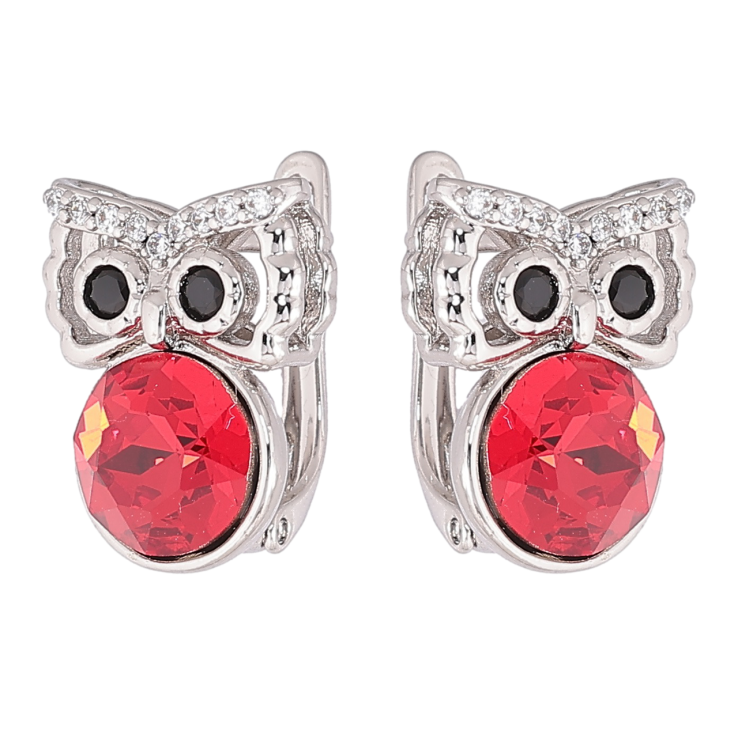 Сережки Xuping колір Родій з кристалами Swarovski англійський замок «Сови з кристалами Siam» фото №13