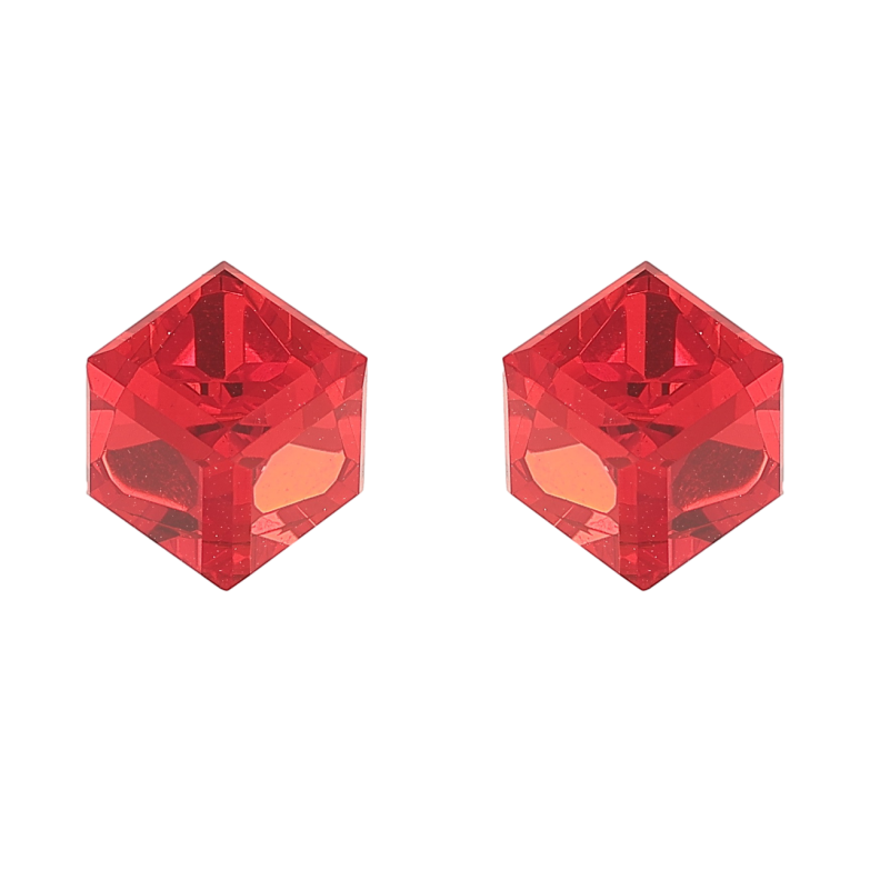 Серьги Xuping цвет 18K с кристаллами Swarovski пусеты Кристальные кубики Siam 8х8мм фото №1