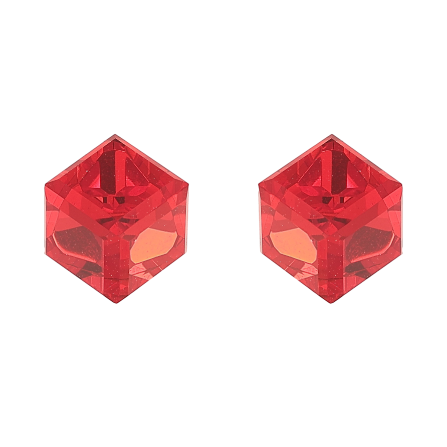 Серьги Xuping цвет 18K с кристаллами Swarovski пусеты Кристальные кубики Siam 8х8мм фото №1