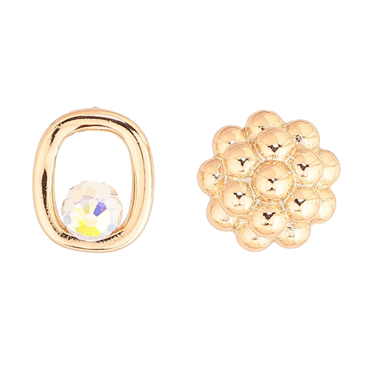 Сережки Xuping колір 18K з кристалами Swarovski пусети «Різнопланові з кристалом Shimmer» фото №2