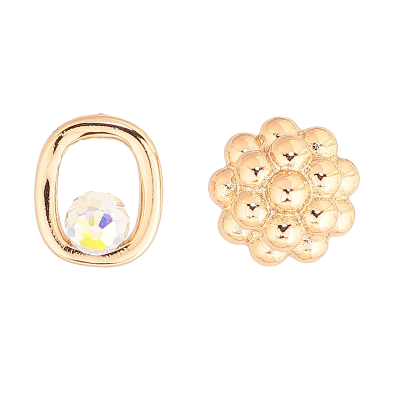 Сережки Xuping колір 18K з кристалами Swarovski пусети «Різнопланові з кристалом Shimmer» фото №1