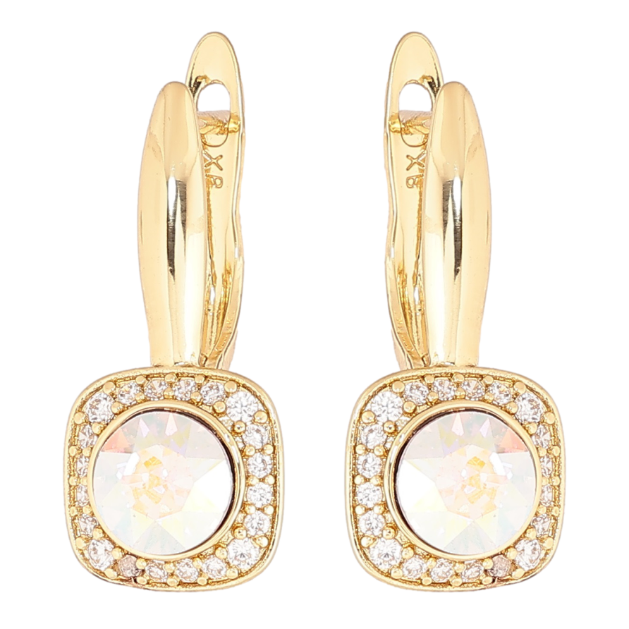 Сережки Xuping колір 14K з кристалами Swarovski англійський замок «Кристал АВ» фото №1