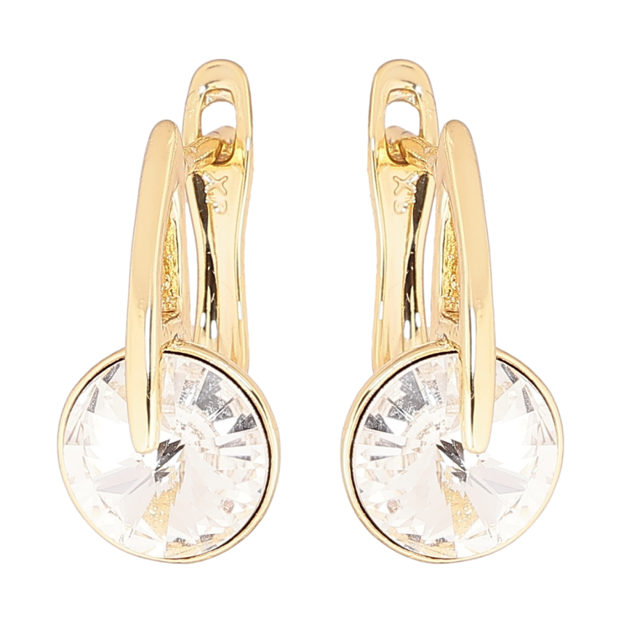 Сережки Xuping колір 14K з кристалами Swarovski англійський замок «Кристал Clear» фото №1