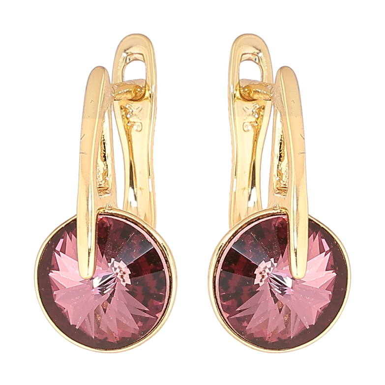 Серьги Xuping цвет 14K с кристаллами Swarovski английский замок Кристалл Burgundy фото №1