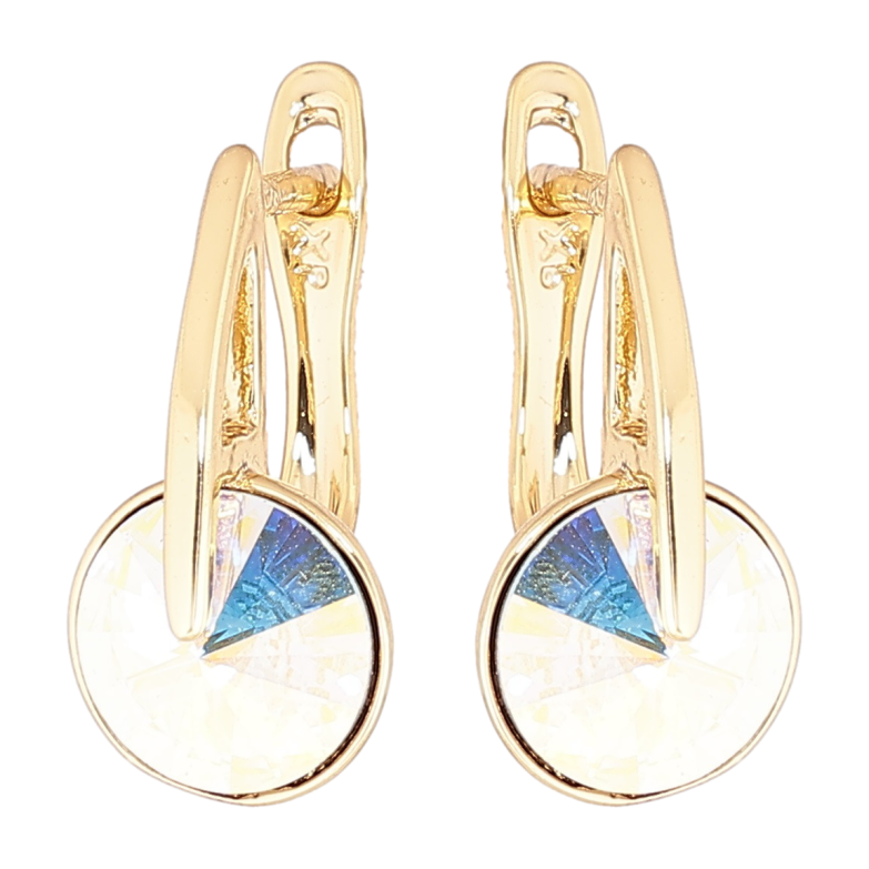 Серьги Xuping цвет 14K с кристаллами Swarovski английский замок Кристалл АВ фото №16