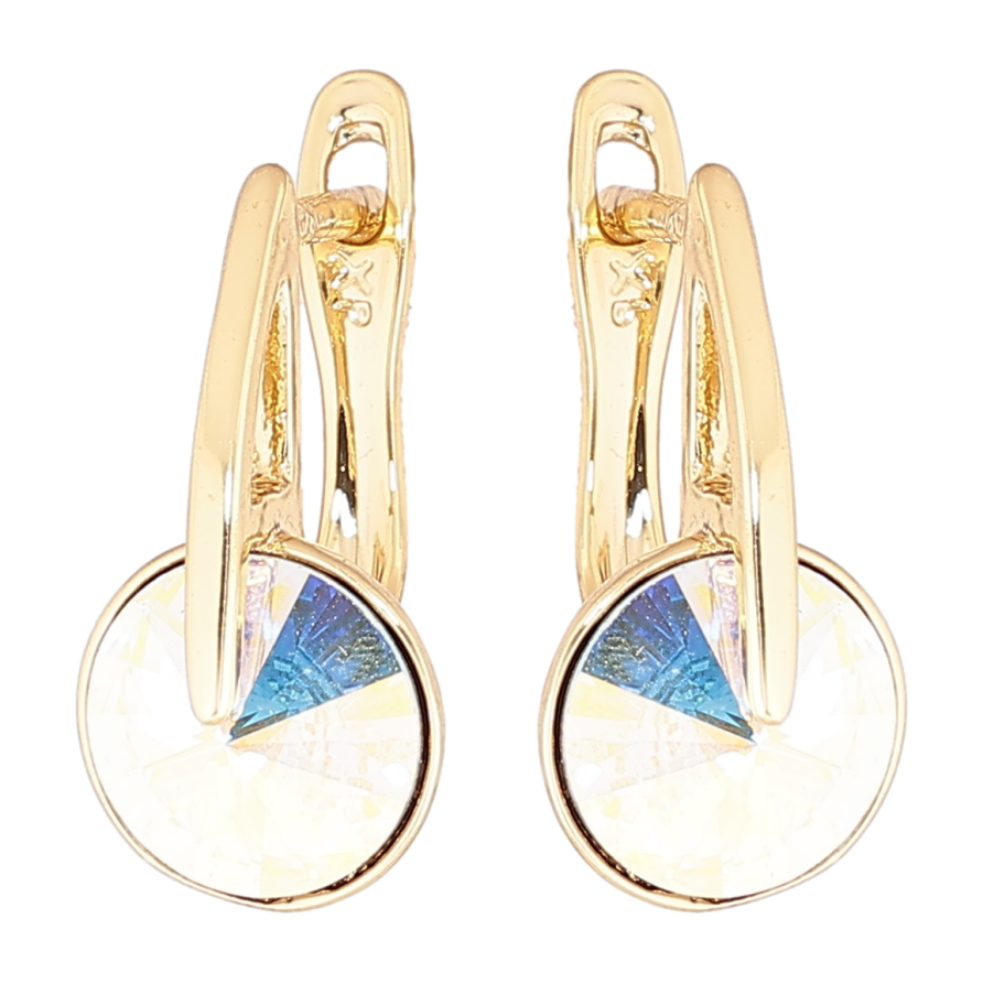 Сережки Xuping колір 14K з кристалами Swarovski англійський замок «Кристал АВ» фото №1