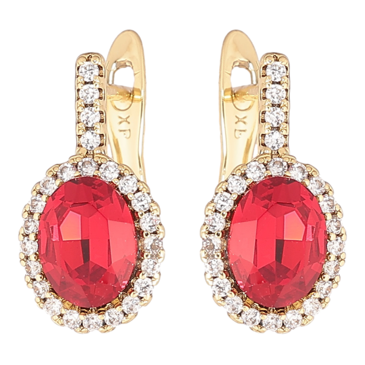 Сережки Xuping колір 14K з кристалами Swarovski англійський замок «Кристал Siam» фото №8